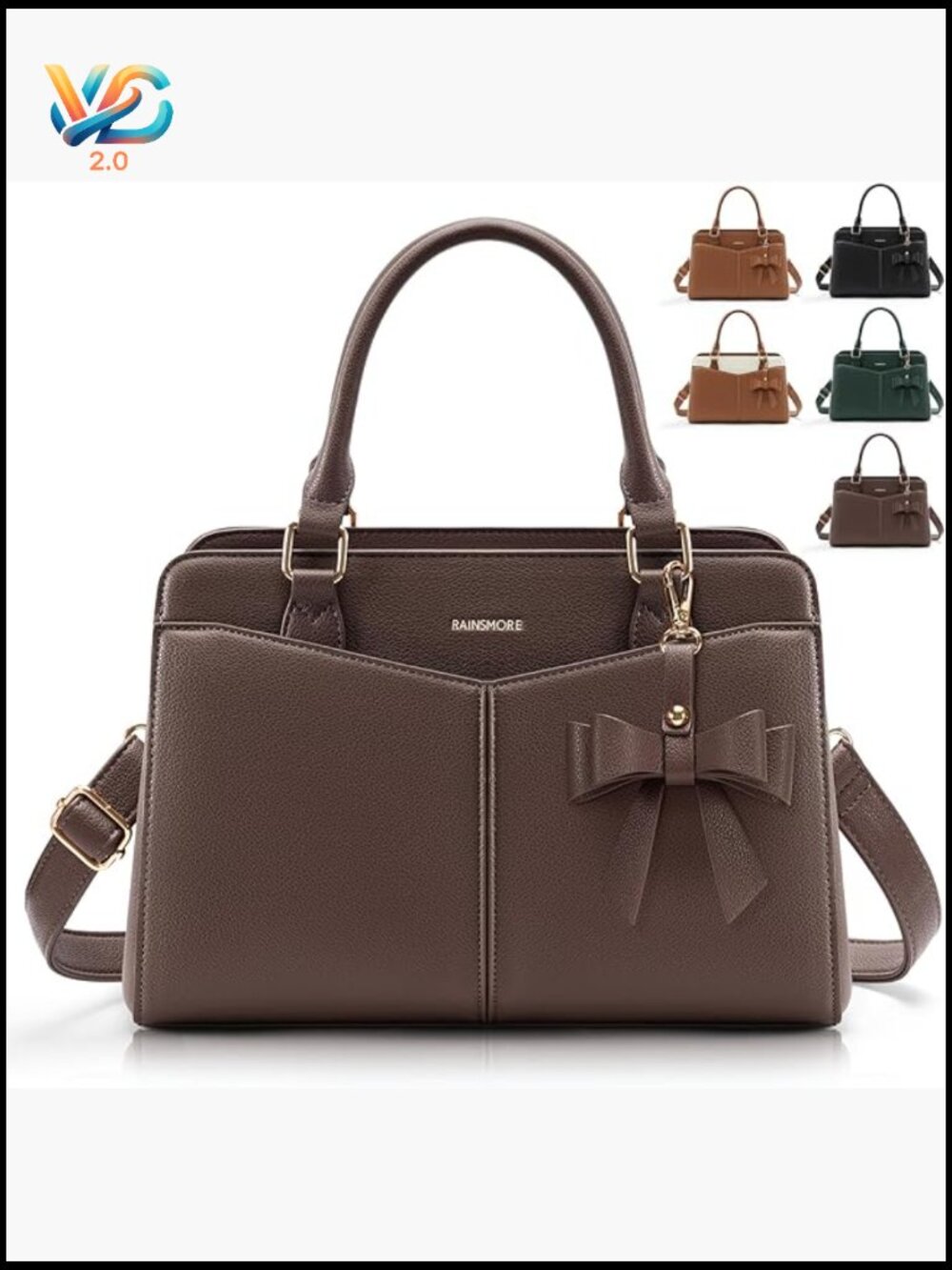 PU Leather Satchel Work Handbag, Fits 11'' iPad